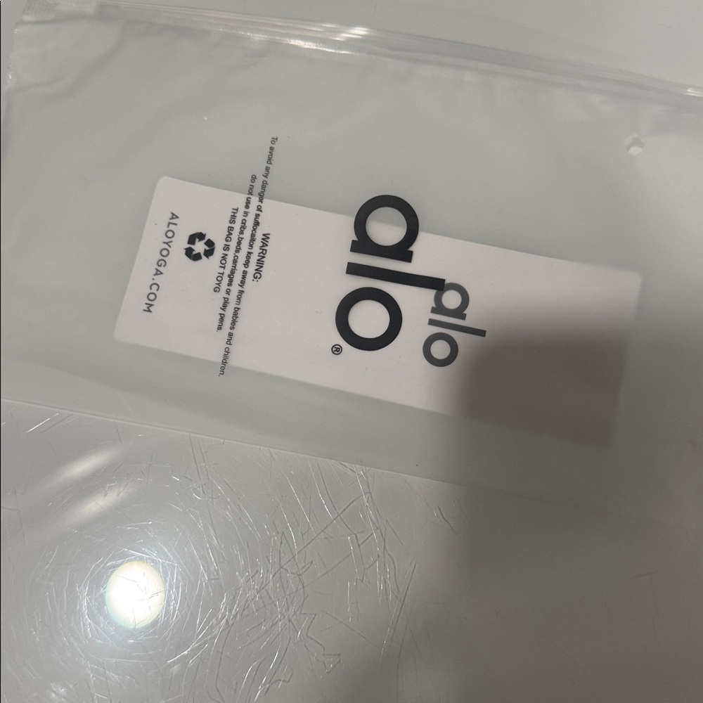 ALO Yoga Gray Ribbed Logo Headband - Picture 3 of 3